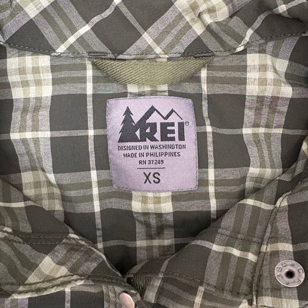 REI Olive Plaid Long Sleeve Shirt - Picture 4 of 4